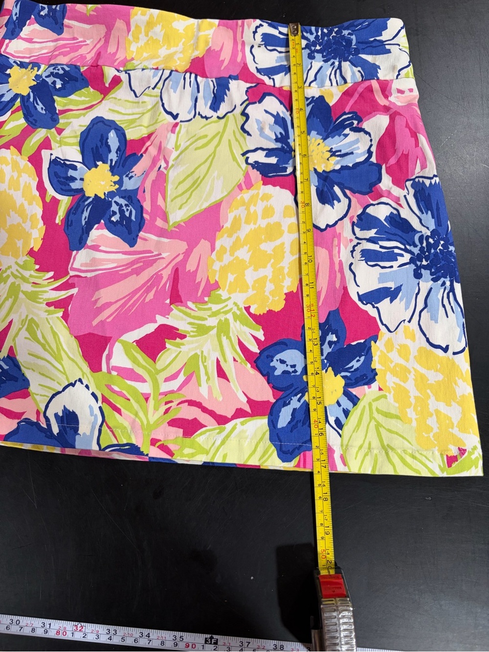 Bright Floral Pineapple Print Skort- Pink,‎ Blue, Yellow - Picture 8 of 10